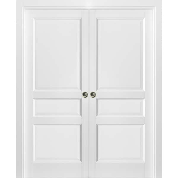 Sartodoors Double Pocket Interior Door, 48" x 80", White LUCIA31DP-BEM-48 - main